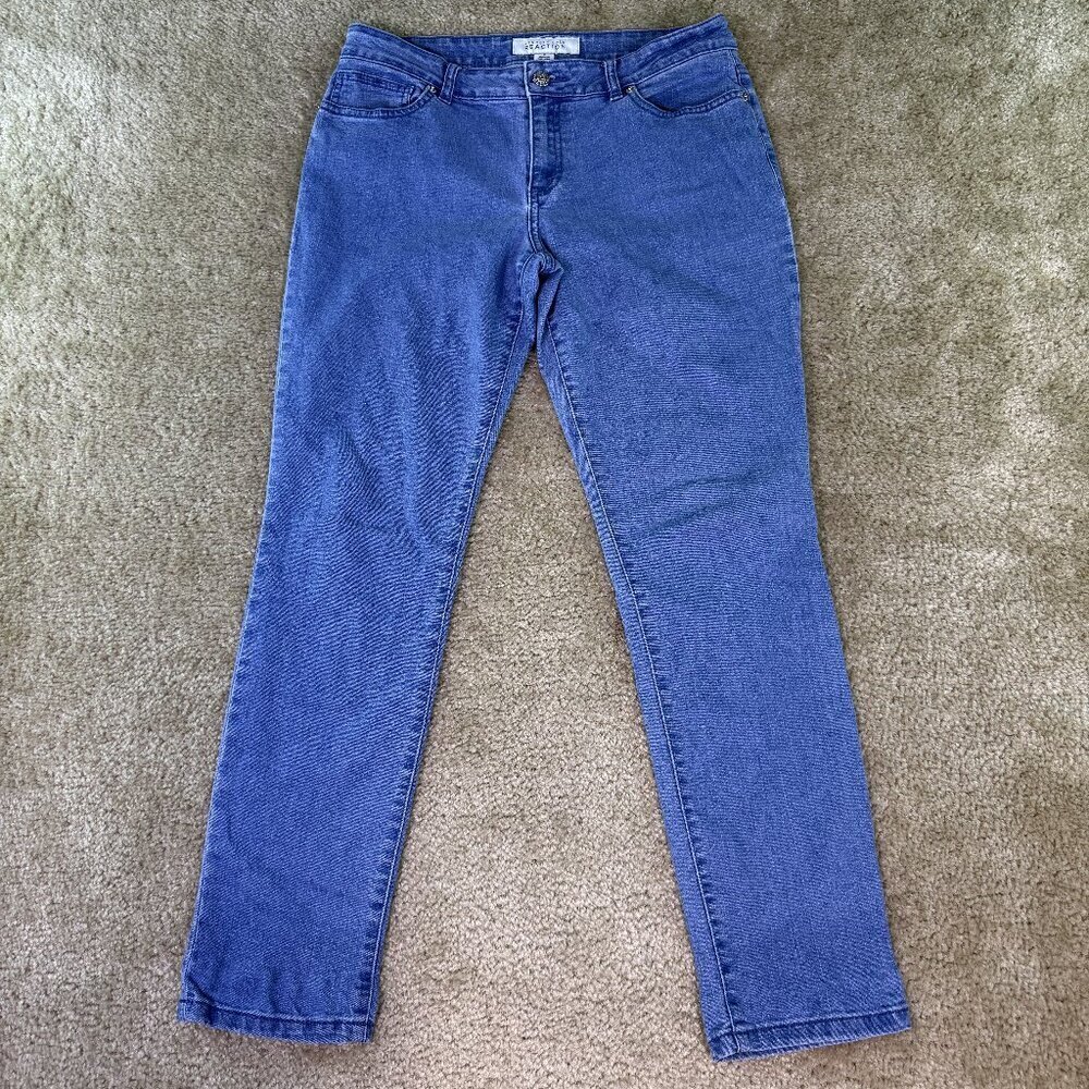 Kenneth Cole Reaction Womens Skinny Jeans Blue Size 8 Mid Rise 30X27 Denim E626